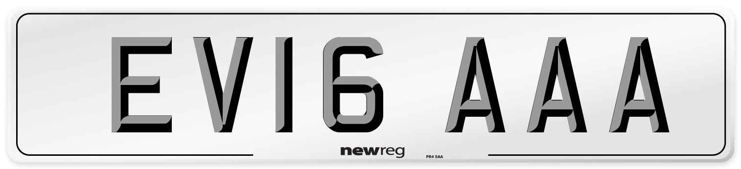 EV16 AAA Number Plate from New Reg